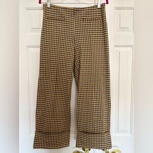 Maeve Women's Houndstooth Trousers - Mustard and Navy